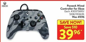 Walmart PowerA Wired Controller for Xbox offer