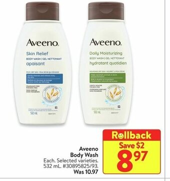 Walmart Aveeno Body Wash 532 mL offer