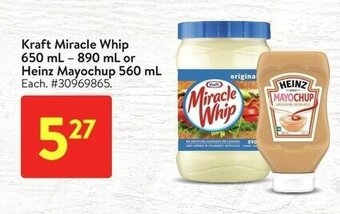 Walmart Kraft Miracle Whip 650 mL-890 mL or Heinz Mayochup 560 mL offer