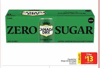 Walmart Canada Dry Ginger Ale Zero Sugar 12 x 355 mL offer