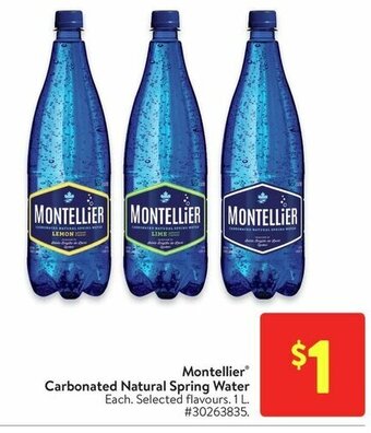 Walmart Montellier® Carbonated Natural Spring Water 1 L offer