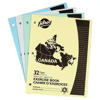 Staples Hilroy canada stitched exercise book - 10-7/8 x 8-3/8 - assorted colours - 4 pack offer
