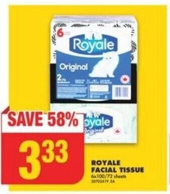 No Frills ROYALE FACIAL TISSUE offer