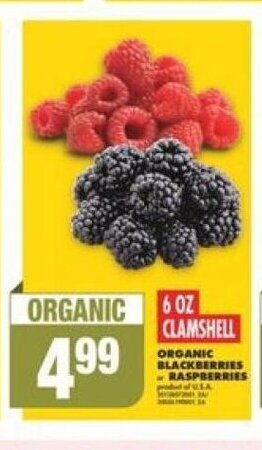 No Frills ORGANIC BLACKBERRIES or RASPBERRIES offer