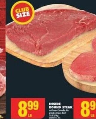 No Frills INSIDE ROUND STEAK offer