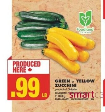No Frills GREEN or YELLOW ZUCCHINI offer