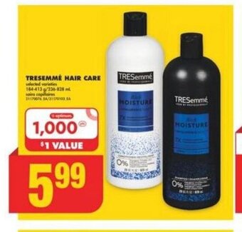 No Frills TRESEMME HAIR CARE offer