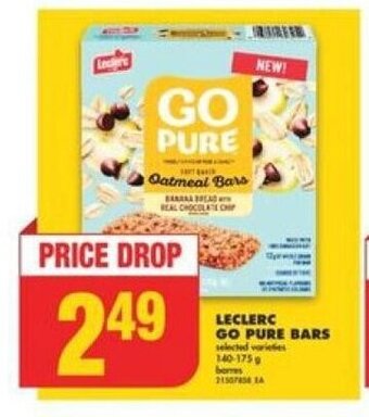 No Frills LECLERC GO PURE BARS offer