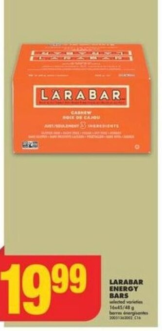 No Frills LARABAR ENERGY BARS offer