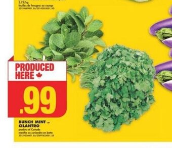 No Frills BUNCH MINT or CILANTRO offer