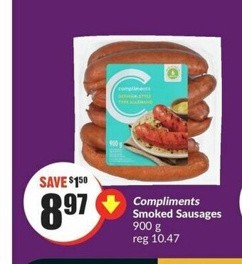 FreshCo Compliments Smoked Sausages 900 g offer