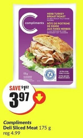 FreshCo Compliments Deli Sliced Meat 175 g offer