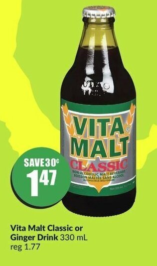 FreshCo Vita Malt Classic /or Ginger Drink 330 mL offer