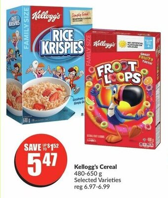 FreshCo Kellogg's Cereal 480 - 650 g offer