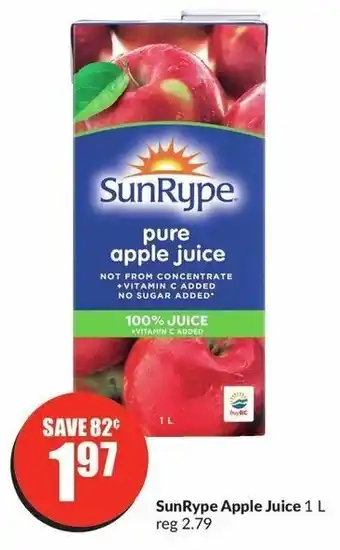 FreshCo SunRype Apple Juice 1 L offer