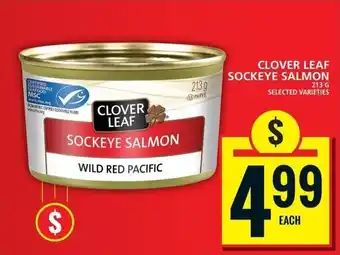 Food Basics CLOVER LEAF SOCKEYE SALMON 213 G offer