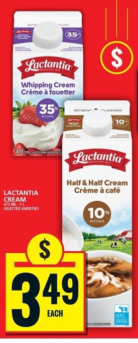 Food Basics LACTANTIA CREAM 473 ML - 1 L offer