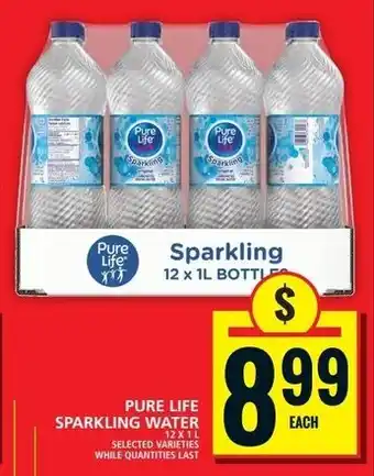 Food Basics PURE LIFE SPARKLING WATER 12 x 1 L offer