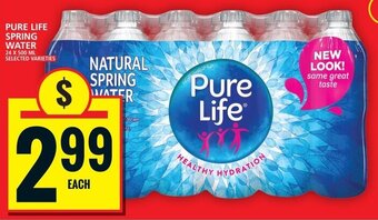 Food Basics PURE LIFE SPRING WATER 24 x 500 mL offer