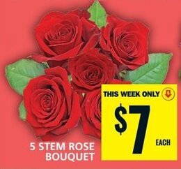 Food Basics 5 STEM ROSE BOUQUET offer