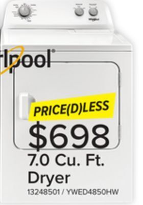 Leon's Whirlpool white electric dryer (7.0 cu. ft.) - ywed4850hw offer