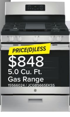 Leon's Ge stainless steel freestanding gas range (5.0 cu. ft.) - jcgbs66sekss offer