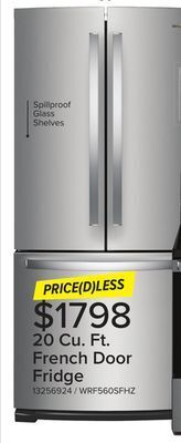 Leon's Whirlpool stainless steel french door refrigerator (20 cu. ft.)- wrf560sfhz offer