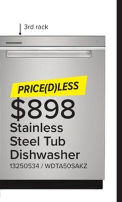 Leon's Whirlpool 24 fingerprint resistant stainless steel dishwasher with 3rd rack (47 dba) - wdta50sakz offer