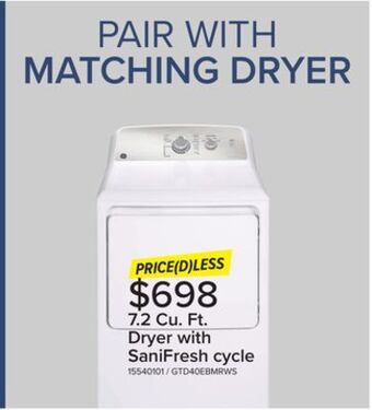 Leon's Ge white electric dryer with sanifresh cycle (7.2 cu. ft.) - gtd40ebmrws offer