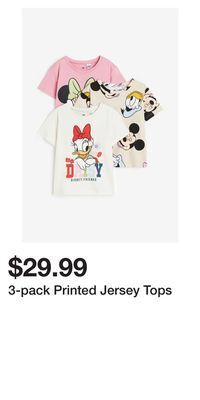 H&M 3-pack printed jersey tops offer