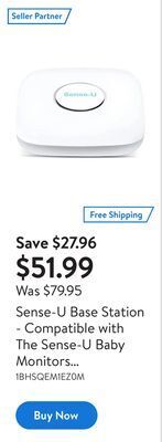 Walmart Sense-u base station - compatible with the sense-u baby monitors and lets you see your baby's vitals from anywhere (baby moni offer