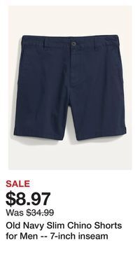 Old Navy Old navy slim chino shorts for men -- 7-inch inseam offer