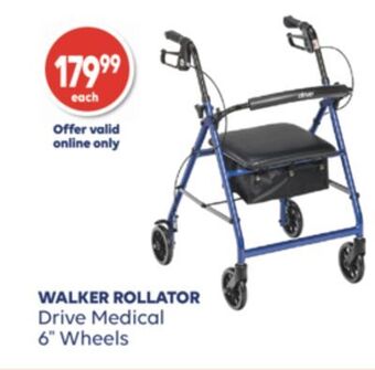 Wellwise by Shoppers Walker rollator drive medical 6 wheels offer