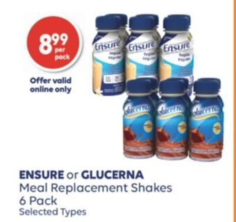 Wellwise by Shoppers Ensure or glucerna meal replacement shakes 6 pack offer