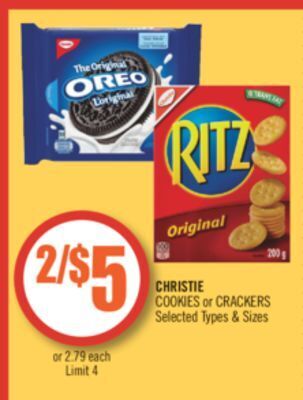 Shoppers Drug Mart Christie cookies or crackers offer