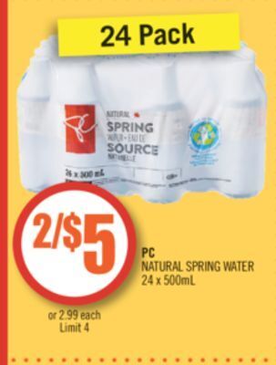 Shoppers Drug Mart Pc natural spring water offer