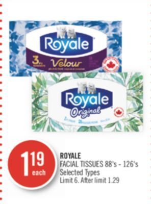 Shoppers Drug Mart Royale facial tissues offer