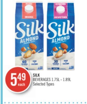 Shoppers Drug Mart Silk beverages offer