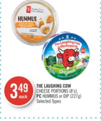 Shoppers Drug Mart The laughing cow cheese portions (8's), pc hummus or dip (227g) offer