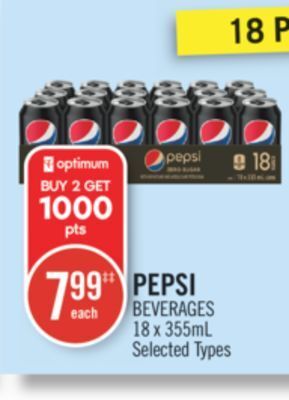Shoppers Drug Mart Pepsi beverages offer