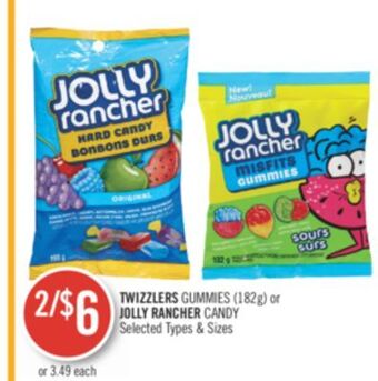 Shoppers Drug Mart Twizzlers gummies or jolly rancher candy offer