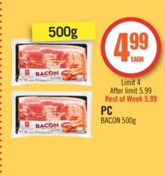 Shoppers Drug Mart Pc bacon offer