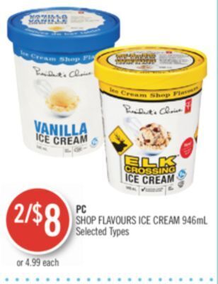 Shoppers Drug Mart Pc shop flavours ice cream offer