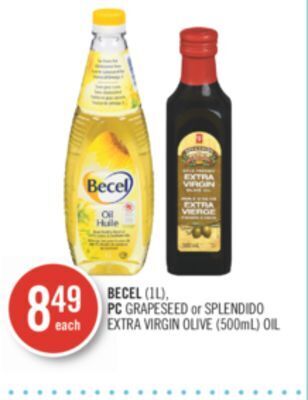 Shoppers Drug Mart Becel (1l), pc grapeseed or splendido extra virgin olive (500ml) oil offer