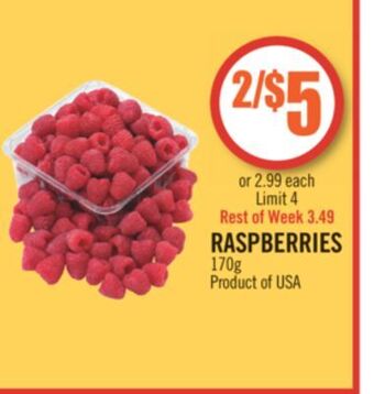 Shoppers Drug Mart Raspberries offer