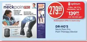 Shoppers Drug Mart Dr-ho's neck pain pro pain therapy device offer