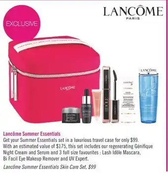 Shoppers Drug Mart Lancome paris summer essentials skin care offer