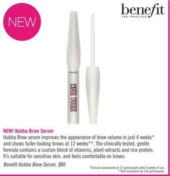 Shoppers Drug Mart Benefit hubba brow serum offer