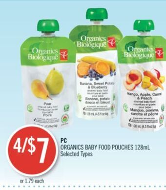 Shoppers Drug Mart Pc organics baby food pouches offer