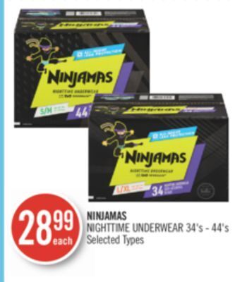 Shoppers Drug Mart Ninjamas nighttime underwear offer
